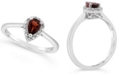 Macy's Garnet (3/8 ct. t.w.) and Diamond Accent Ring in Sterling Silver